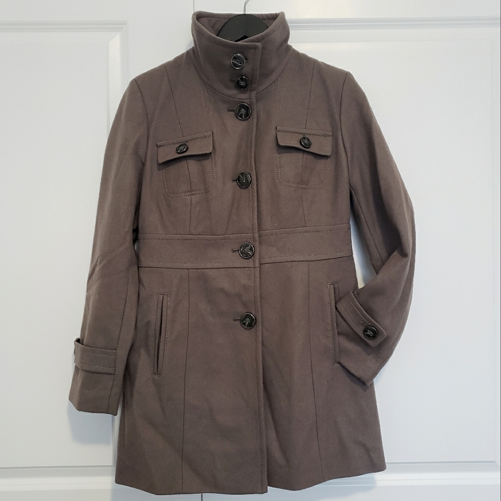 Kenneth Cole Beige Wool-blend Button down Coat Jacket Medium